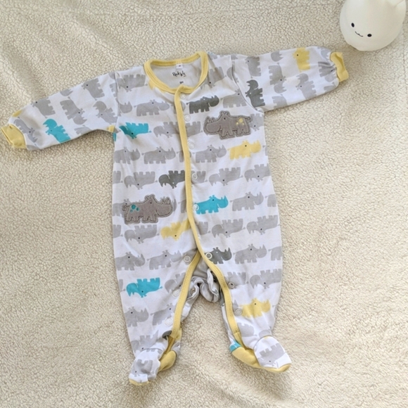 Pekkle plus four pack of baby footed onesie pajamas 0-3 month size - Picture 4 of 9